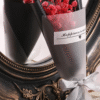 Crimson Noir (Black & Grey with Red Dried Flower Bouquet)