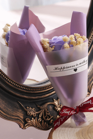 Lilac Sunset (Lilac with Yellow Dried Flower Bouquet)
