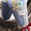 Icy Bloom (Blue with White Dried Flower Bouquet)