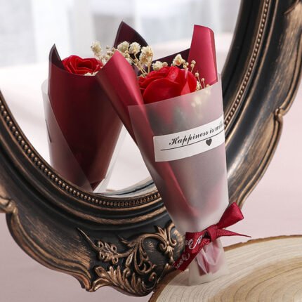 Red rose baby breath